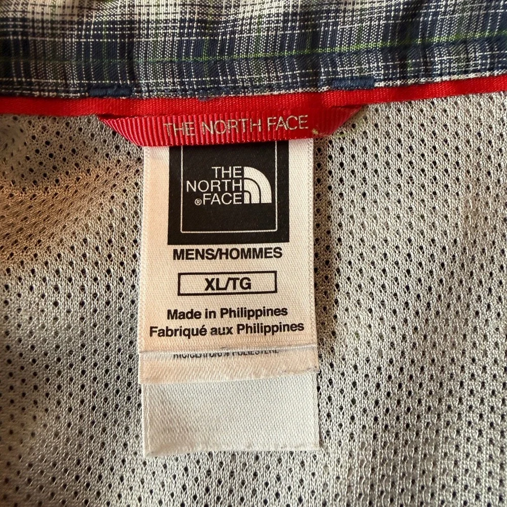 The North Face Men's Blue/Green Plaid Short Sleeve‎ Button Up Short Size XL